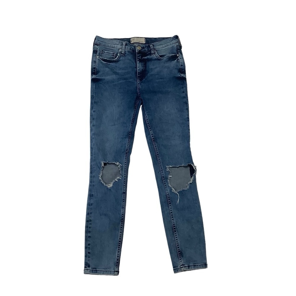 Free People Jeans Sz 28 Skinny Cropped Distressed Medium Wash